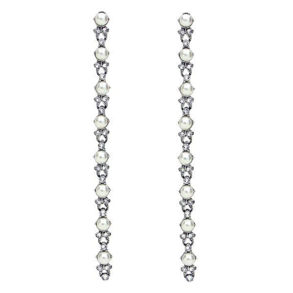 Ben-amun - Pearl Crystal Long Earrings