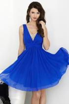 Tiffany Homecoming - Elegant V- Neckline Flowy Dress 27057
