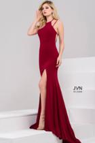 Jovani - Halter High Slit Jersey Mermaid Gown Jvn49352