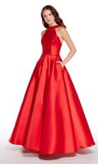 Alyce Paris - 600632 Sleeveless Halter Mikado A-line Dress