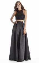 Jolene Collection - 17055 Two Piece Halter A Line Long Dress