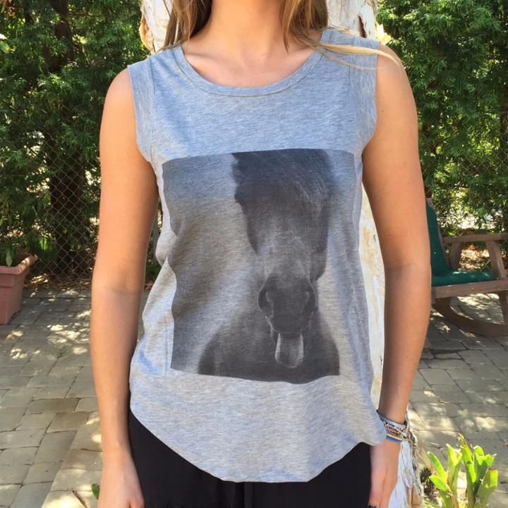 Horsing Around Rocker Tank In Heather Grey