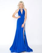 Cassandra Stone - 66465a Fitted Halter Sheath Dress