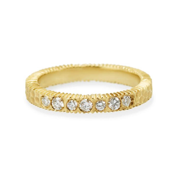 Elizabeth Buenaventura - Hammered Harmony 7 Stone Ring