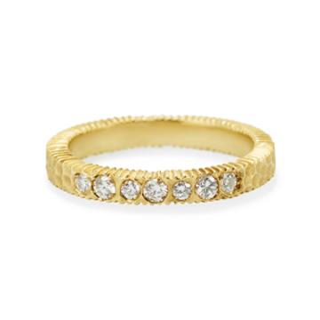 Elizabeth Buenaventura - Hammered Harmony 7 Stone Ring