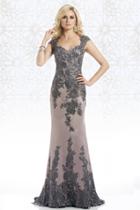 Feriani Couture - 18456 Floral Embellished Long Dress