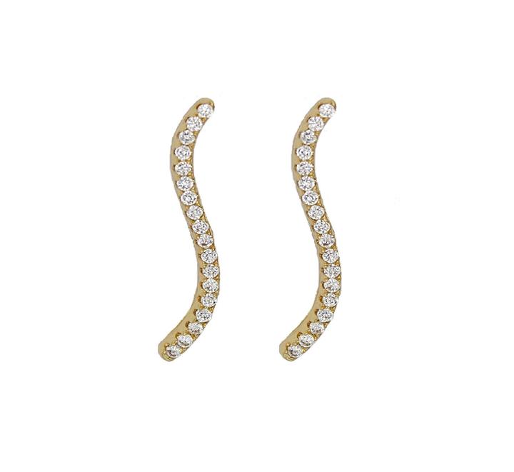 Rachael Ryen - Wave Pave Ear Pins - Gold