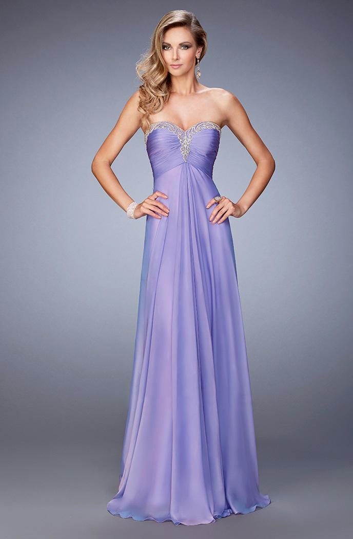 La Femme - 22115 Pleated Sweetheart A-line Dress