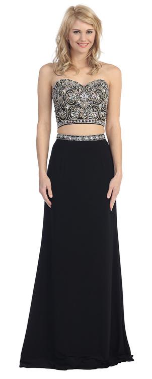 Dancing Queen - 9023 Two-piece Encrusted Evening Gown