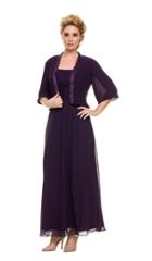 Nox Anabel - Ruched Square Neck Dress With Matching Jacket 5099