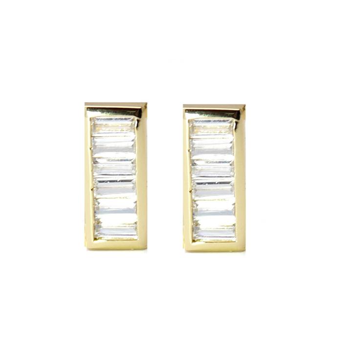 Rachael Ryen - Baguette Bar Studs In Gold