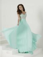 Tiffany Homecoming - Enchanting Embroidered Sweetheart Silky Chiffon A-line Dress 16136
