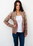 Goddis - Berto Fitted Button Knit Jacket In Hazelnut
