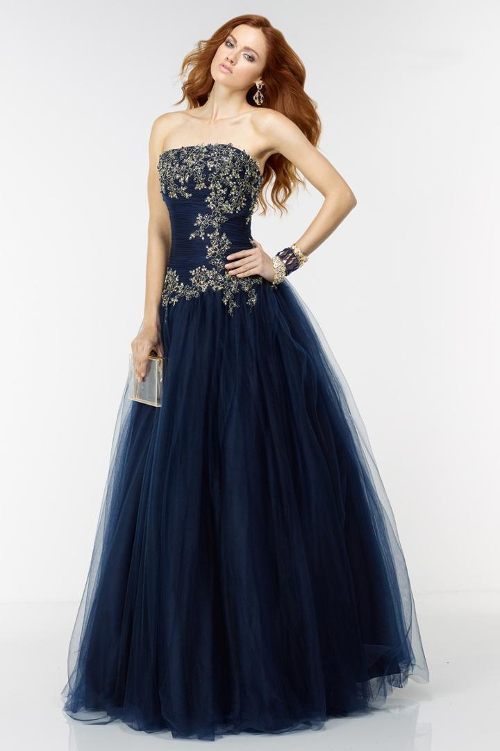 Alyce Paris - 6541 Strapless Floral Ruched Ballgown
