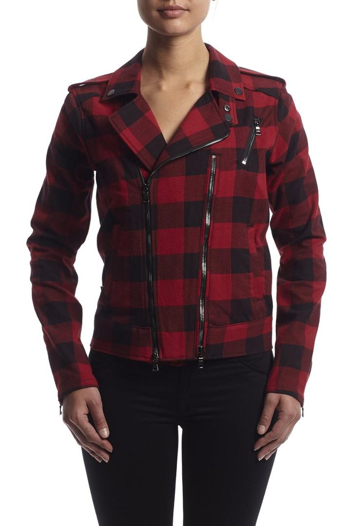 Hudson Jeans - W740wxw Cynic Moto Jacket In Tundra Plaid