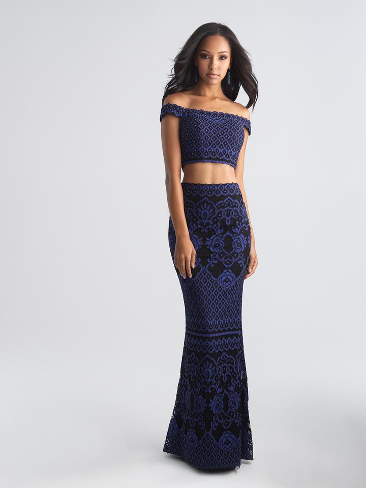 Madison James - 18-646 Two Piece Floral Lace Sheath Dress
