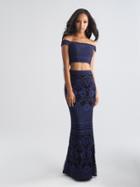 Madison James - 18-646 Two Piece Floral Lace Sheath Dress