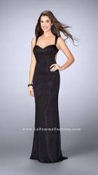 La Femme - Bead Adorned Sweetheart Sheath Evening Gown 24167