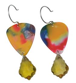 Femme Metale Jewelry - Guitar Pick Earrings Multi Yellow