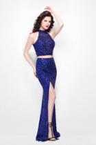Primavera Couture - Two-piece Sequined High Neck Sheath Gown 1546