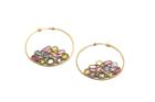 Tresor Collection - Multicolor Spinel Mosaico Hoop Earrings In 18k Yellow Gold