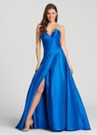 Ellie Wilde - Ew118146 Ruched Strapless Slit Gown