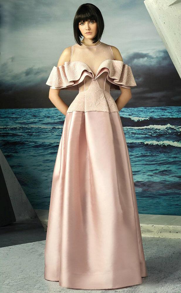 Mnm Couture - Illusion Jewel Neck Ballgown G0816