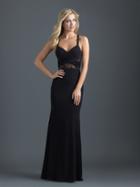 Madison James - 18-629 Crisscross Fitted Jersey Evening Dress