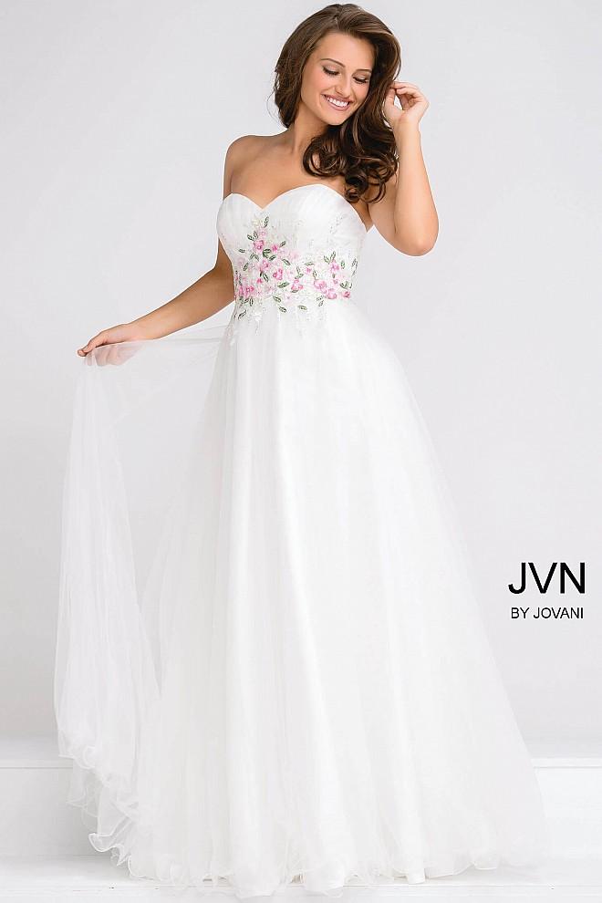 Jovani - Sweetheart Neckline Embroidered Tulle Ballgown Jvn47031