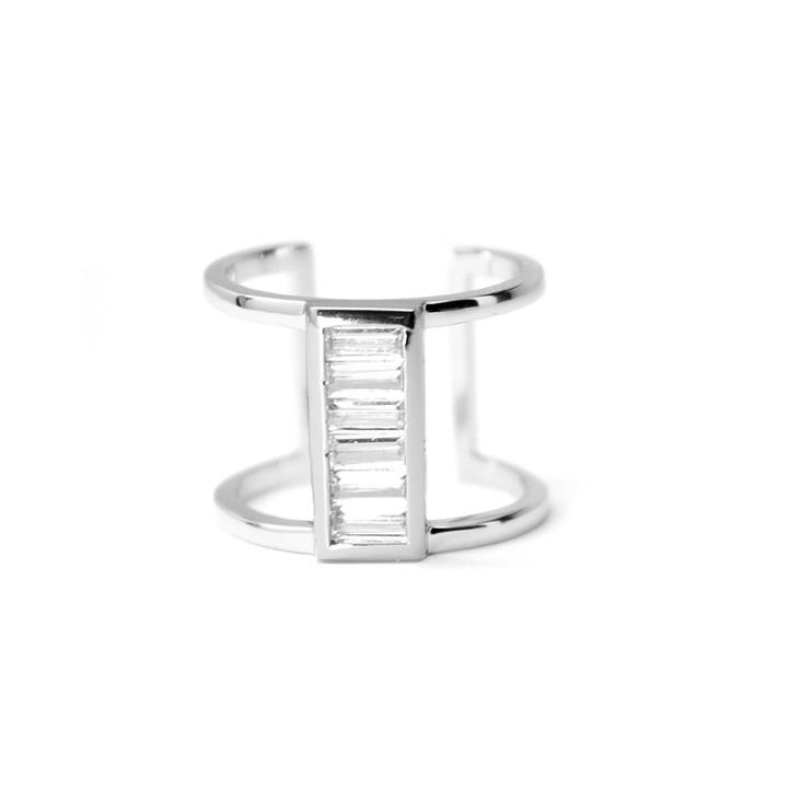 Rachael Ryen - Baguette Cage Ring - Silver