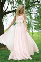 Jovani - Simple Evening Gown With Beaded Bow Belt 89954