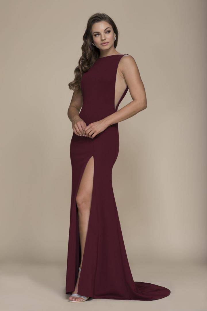 Nox Anabel - C024 Alluring Bateau Neck Sheath Dress