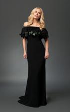 Daymor Couture - Feathered Off Shoulder Column Gown 119