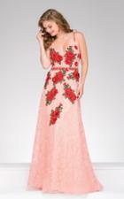 Jovani - 48489 Floral Applique A-line Dress
