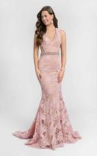 Terani Couture - Lacy Mermaid Gown With Side Cutouts 1712p2461