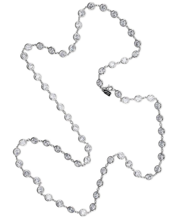 Cz By Kenneth Jay Lane - 36 Round Bezel Set Necklace