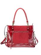 Mofe Handbags - Eunoia Dual-textured Shoulder Bag Brick Red/brass / Genuine Leather