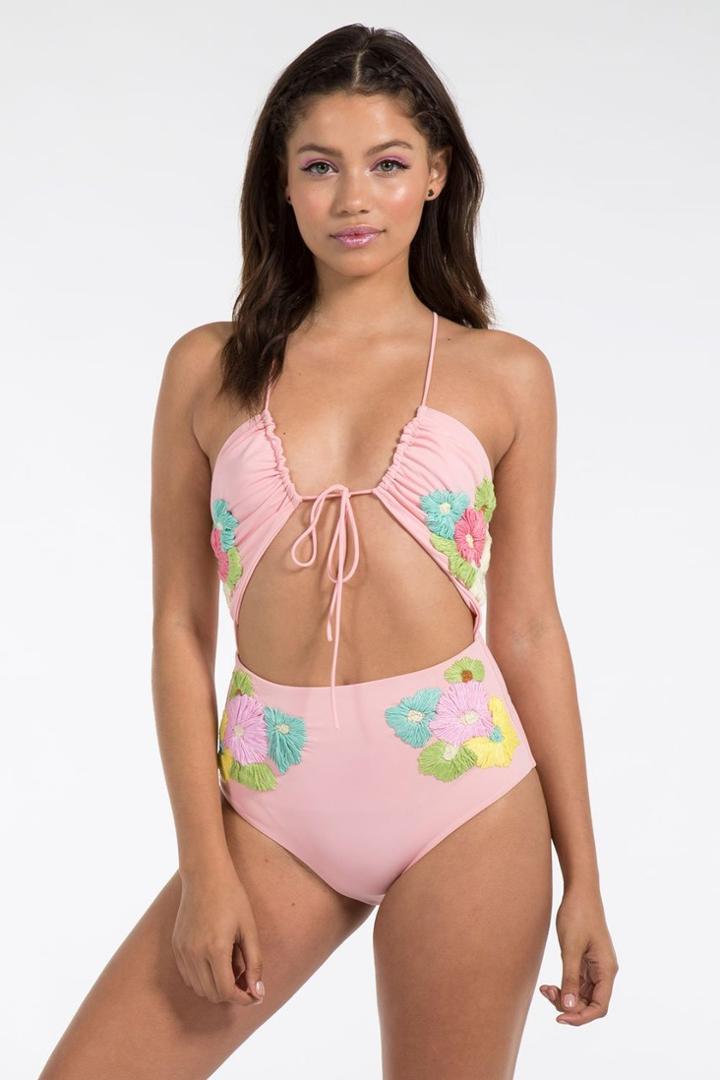 Lolli Swimwear - Smitten One Piece In Blooms Pink