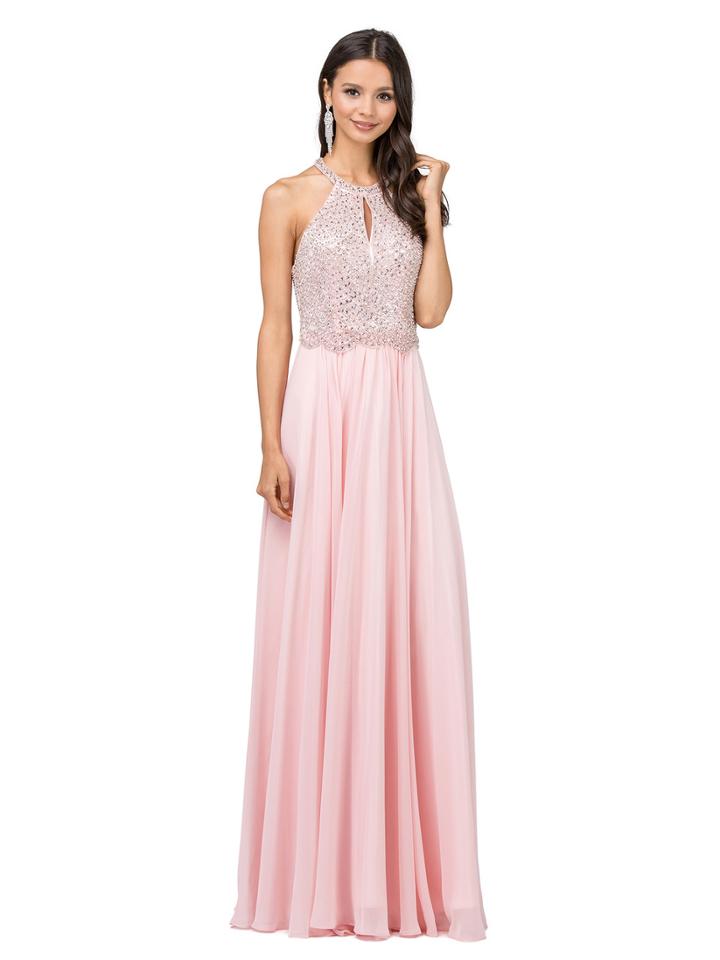 Dancing Queen - Bead Embellished Halter Evening Dress