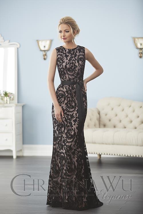 Christina Wu Elegance - 20239 Lace Jewel Neck Sheath Dress