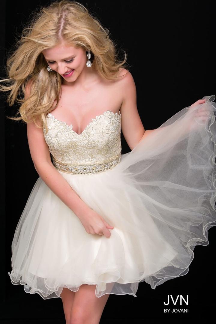 Jovani - Cocktail Dress With Embellished Waistband Jvn42426
