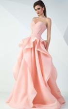 Mnm Couture - Strapless Ruffled Long Gown G0711
