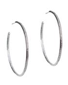 Cz By Kenneth Jay Lane - Large Pave Hoop Earrings