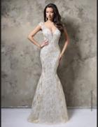Nina Canacci - 9072 Dress In White And Gold