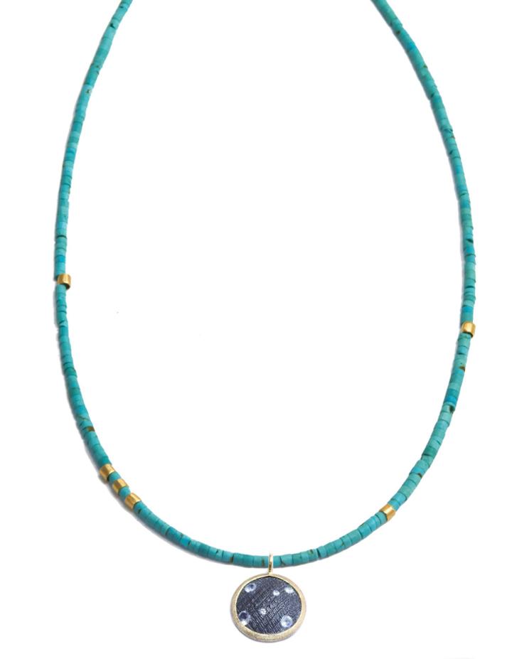 Nina Nguyen Jewelry - Petite Round Gold & Oxidized Necklace