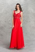 Aspeed - L1425 Illusion Back Long A-line Prom Dress