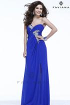 Faviana - Strapless Beaded Draped Long Evening Gown 7316