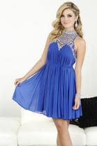 Tiffany Homecoming - Bejeweled Halter Neckline A-line Short Dress 27065