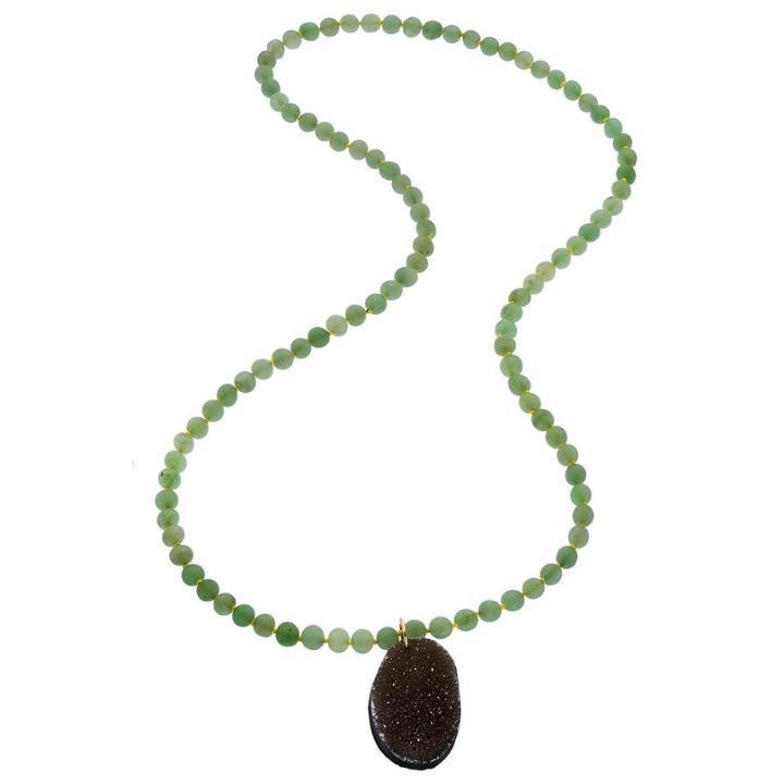 Heather Hawkins - Rockabye Drusy Necklace In Aventurine