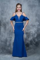 Nina Canacci - 1375 Embellished V-neck Sheath Dress